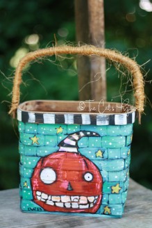 Painted Halloween Basket Purse