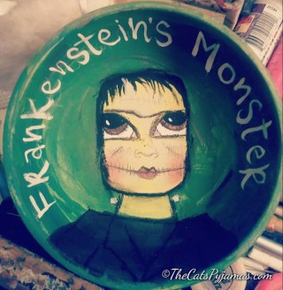 Frankenstein's Monster painted bowl