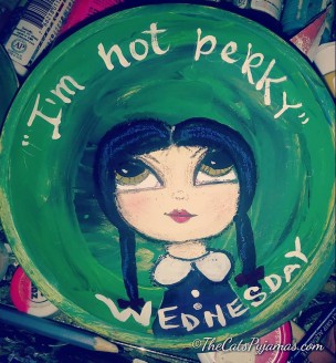 Wednesday Addams painted bowl