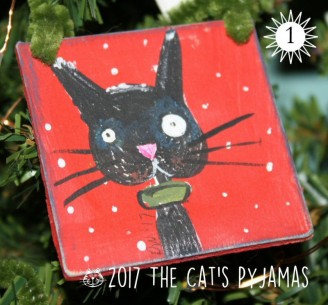 Black & Red kitty ornament