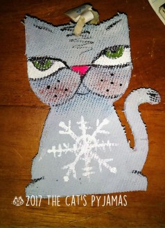 Gray cat ornament